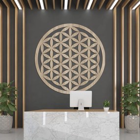 Elegáns, faragott fa mandala falra - FLORUM