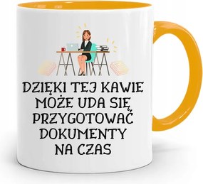 Sárga Bögre Ajándék Titkárnőnek A fényképes nyomattal