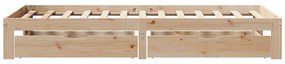 vidaXL tömör fenyőfa ágykeret fiókokkal 100 x 200 cm