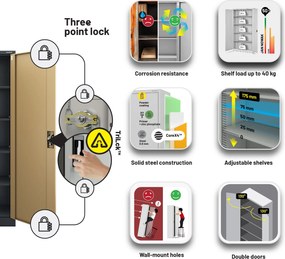 Fém irodai iratszekrény JAN II, Eco Design: antracit/dió