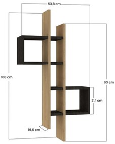 Fali polc Emse - Sapphire Oak, Anthracite