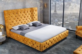 PARIS modern bársony ágykeret- 180x200cm - sárga