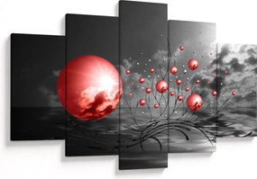 Piros gömbök képe (150x105 cm)