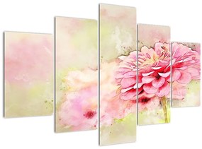 Kép - rózsaszín virág, akvarell (150x105 cm)