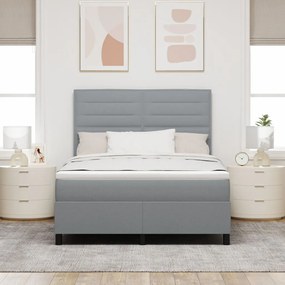 Box Spring Ágy Matraccal Világosszürke 140x200 cm Szövet