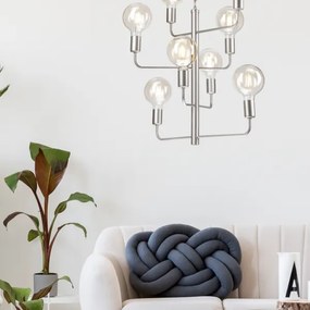 Csillár láncon ORLANDO 8xE27/60W/230V ezüst