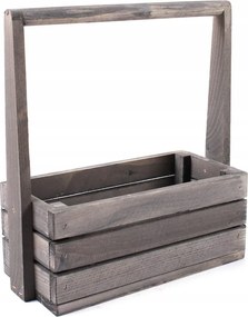 Szürke Fa Doboz Fejpánttal 30x13x11/31 cm