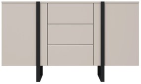 Verica 150 cm-es komód három fiókkal - kasmír / fekete lábak