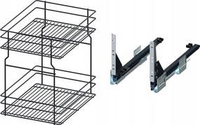 Cargo kosár alsó szekrényhez 40cm 400 Grafit 2p Rejs Push tip-on teljes kihúzás
