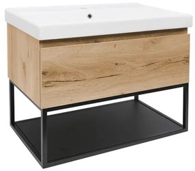 SAT B-WAY Fürdőszobaszekrény mosdóval 59x30x45 cm tölgy matt BWAY60OAKFU1