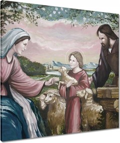 Vászonkép 60x60 Ács József és Jézus