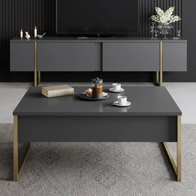 Dohányzóasztal Luxe - Anthracite, Gold