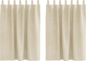 vidaXL Sötétítő függönyök 2 pcs Krém 140 x 140 cm Bársony