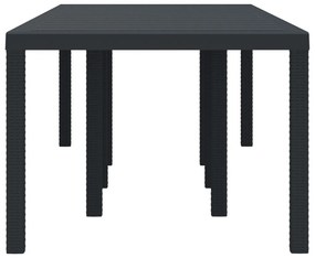 Kertasztal Antracit 250x100x73 cm Poly Rattan