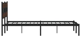 barna tölgy színű fejtámlás ágykeret matrac nélkül 183 x 213 cm