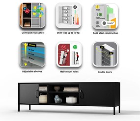 XL ROSARIA RTV SZEKRÉNY – FEKETE (1700 x 400 x 500)