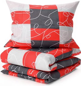 Pamut ágyneműhuzat SQUARES BLEND piros Ágyneműhuzat mérete: 70 x 90 cm | 140 x 200 cm