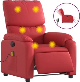 vidaXL bordó műbőr elektromos dönthető masszázsfotel