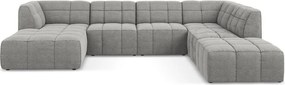 Szürke buklé sarokkanapé (U alakú) Aloha – Makamii