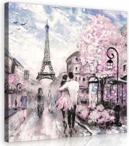 Vászonkép 40x40 Párizs Eiffel-torony romantika tavasz város séta pasztell