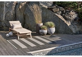 Antracitszürke-krémszínű kültéri-beltéri futószőnyeg 70x150 cm Bob Charcoal Linen – Pappelina