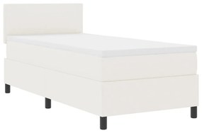 Box Spring Ágy matraccal Krém Egyszemélyes Kordbársony Szövet