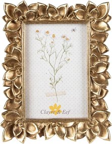 Arany fényképkeret dekoratív virágos kerettel 10x15 cm