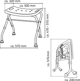 Ridder Ridder, Fürdőszobaszék, összecsukható, fehér, A0050301