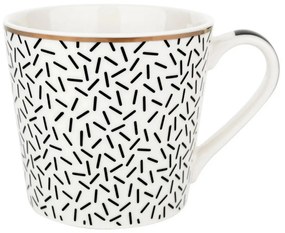 Florina Black Avenue Astoria porcelán bögre, 400 ml, fekete-fehér