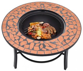 terrakotta kerámia mozaik tűztál 68 cm