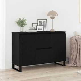 Fekete tölgyfából készült oldalszekrény 104x35x70 cm Mérnöki fa
