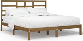 vidaXL mézbarna tömör fa ágykeret 200 x 200 cm