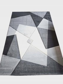 Modern szőnyeg nappaliba 160x230cm,szürke-fekete krém 3D minta