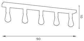 Spotlámpa FILO 5xE27/60W/230V fekete/arany