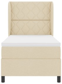 Boxspring Ágy Matrac Készlettel - Krém 100x200 cm Szövet
