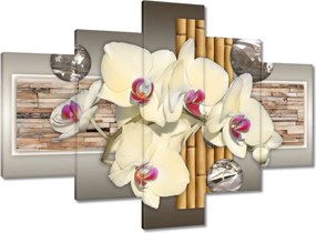 Vászonkép 100x70 Orchidea bambuszokkal