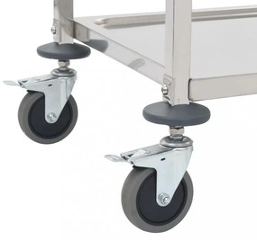 vidaXL 5 szintes rozsdamentes acél zsúrkocsi 107 x 55 x 147 cm