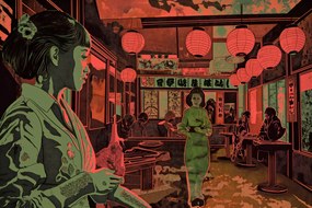 Poszter 30x20cm Éjszakai élet Japánban