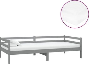 vidaXL szürke tömör fenyőfa dívány matraccal 90 x 200 cm