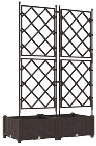 Kert Cserép Trellis-szel 2 db Barna 80x40x125.5 cm
