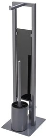 WENKO 25552100 - WC-kefe RIVALTA 18x70 cm szürke/fekete