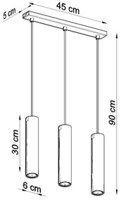 Sollux SL.0325 - Csillár zsinóron LAGOS 3 3xGU10/10W/230V fehér
