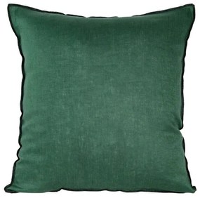 Egyszínű párnahuzat vászon szövetből fekete szegéllyel Zöld 45x45 cm