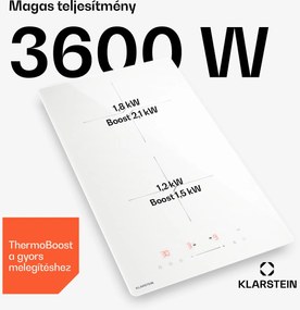Klarstein PowerGlide indukciós főzőlap | Modern, kompakt és nagy teljesítményű | 2 főzőzóna | 3500 W | 30 cm