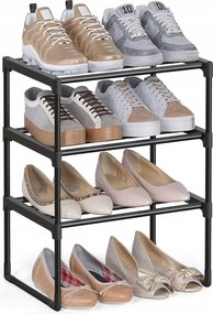 Cipőtartó állvány Songmics 3 szintes 30×42,5×54,5 cm fekete