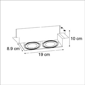 3 db-os beépíthető spotlámpa készlet fehér GU10 dönthető keret nélküli 2-lámpás - Oneon