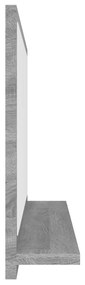 szürke sonoma színű szerelt fa fürdőszobatükör 40x10,5x37 cm