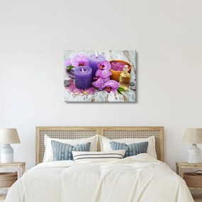 Orchideák és gyertyák képe (70x50 cm)