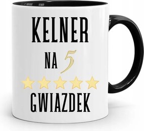 Pincérnek Fekete Pincér Bögre 5 Csillagos, fényképes nyomattal