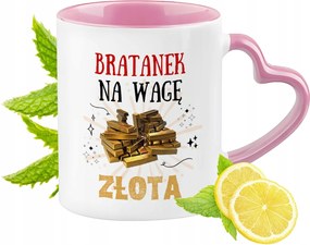 Bögre Árvácska Rózsaszín Szív Alakú Füllel Kávé Ajándék